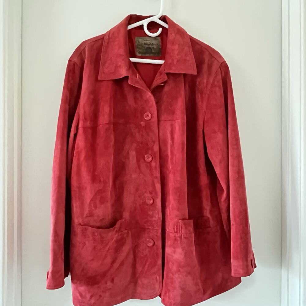 ST. JOHN'S BAY Rust 100% Suede Leather Jacket Women's Size XL